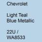 Preview: Chevrolet, Light Teal Blue Metallic, 22U / WA8533.